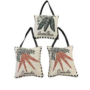 Vintage-Style Vegetable-Themed Decorative Pillow Trio